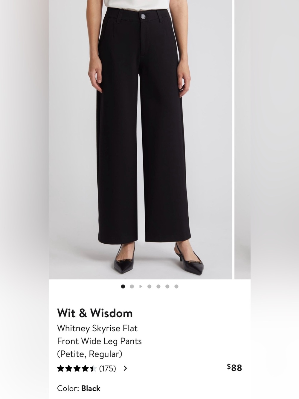Wit & Wisdom Black Wide-Leg Trousers